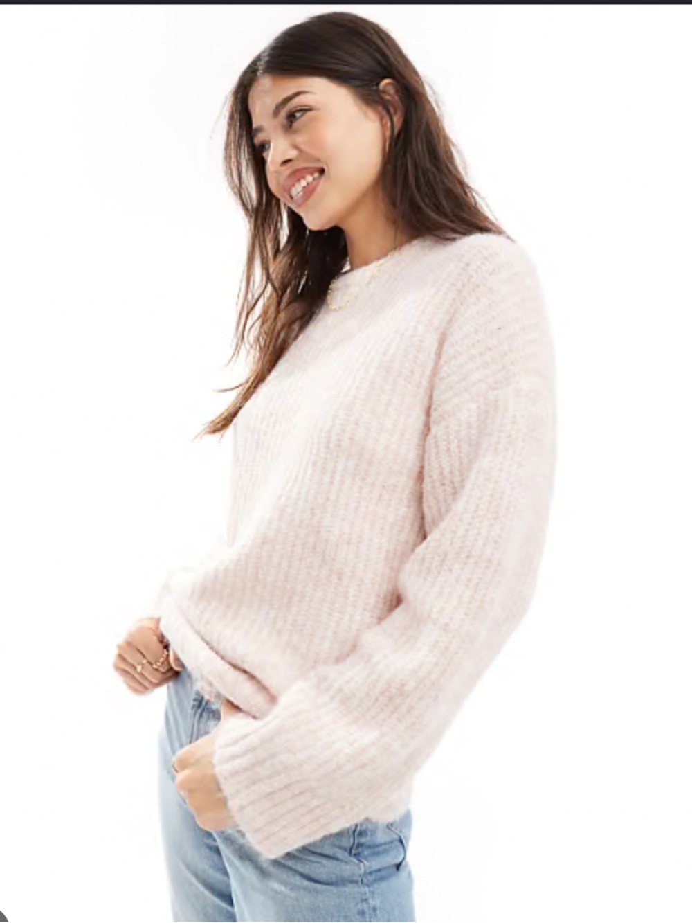 Cotton On Blush Ribbed Crewneck Sweater